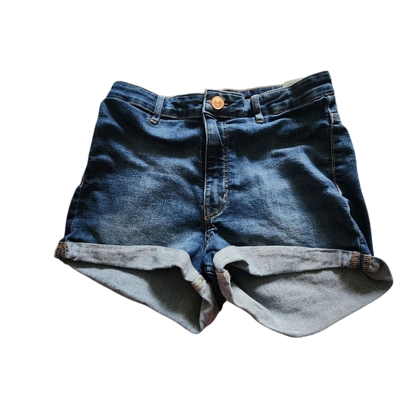 Divided Blue Jean Shorts High-Waisted Cuffed - Picture 1 of 5